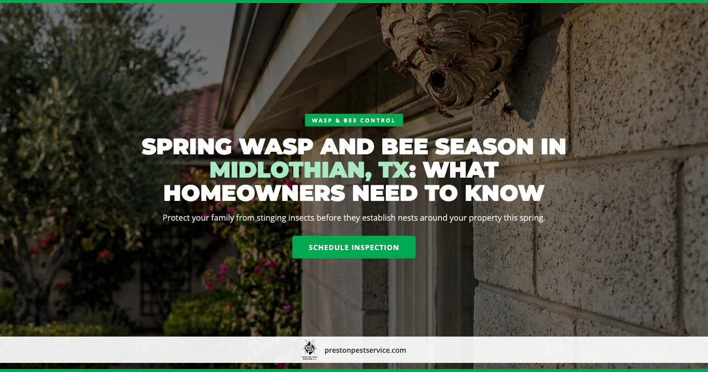 Wasp & Bee Control in Midlothian, TX | Preston Pest Service